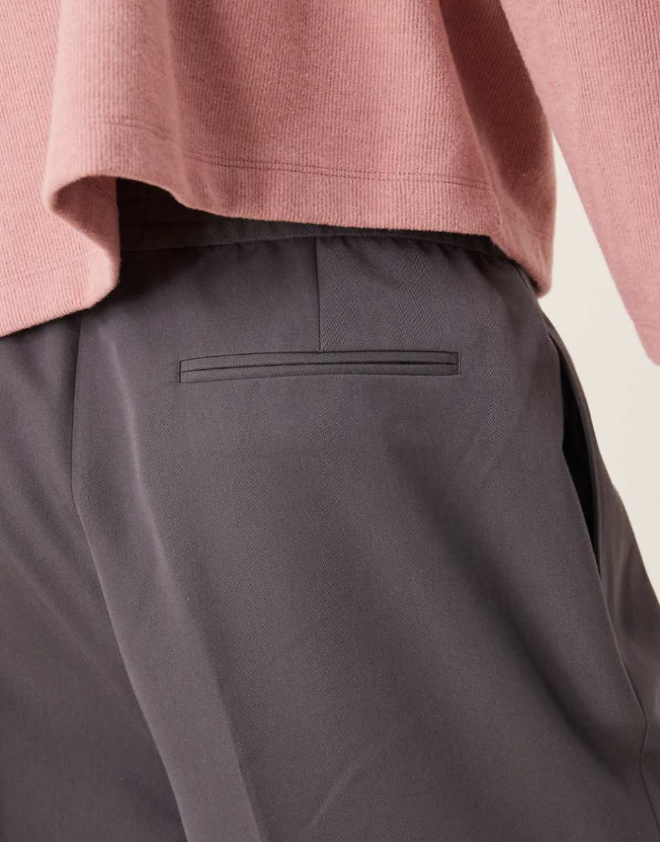 Gray Suit Loose Straight Trousers