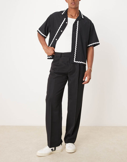 Spring Pleated Wide Leg Trousers