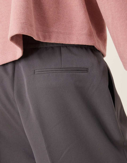 Gray Suit Loose Straight Trousers
